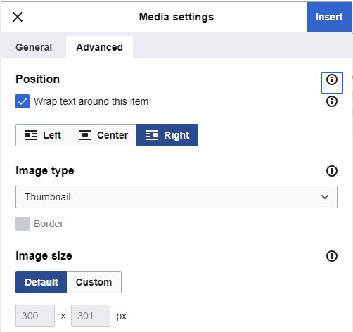 this is the alternative text: screenshot of the window to edit media introduced to the titipi wiki
