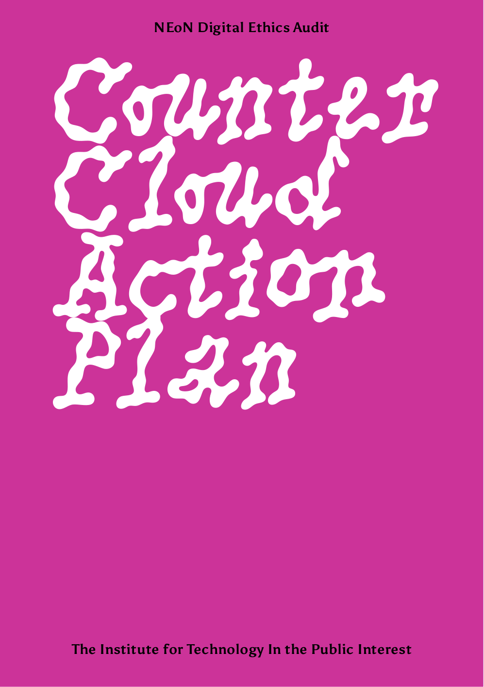A pink cover with the the title: Counter Cloud Action Plan